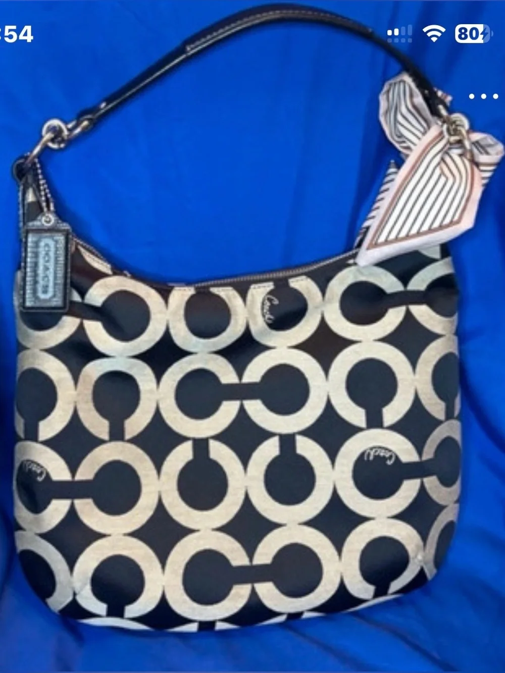 Coach Kristin Signature Op Art Hobo Bag